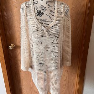 Women’s Plus Size Swim Suit Coverup/Shirt Size 2X? No Tags 3/4 Sleeve